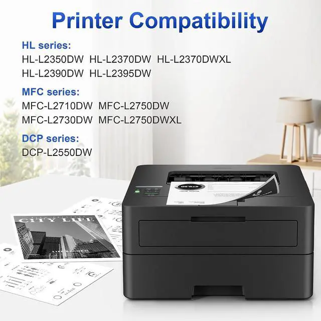 Alt view image 2 of 7 - TN760 TN730 Replacement for Brother TN760 TN730 4PK Black Toner Cartridges