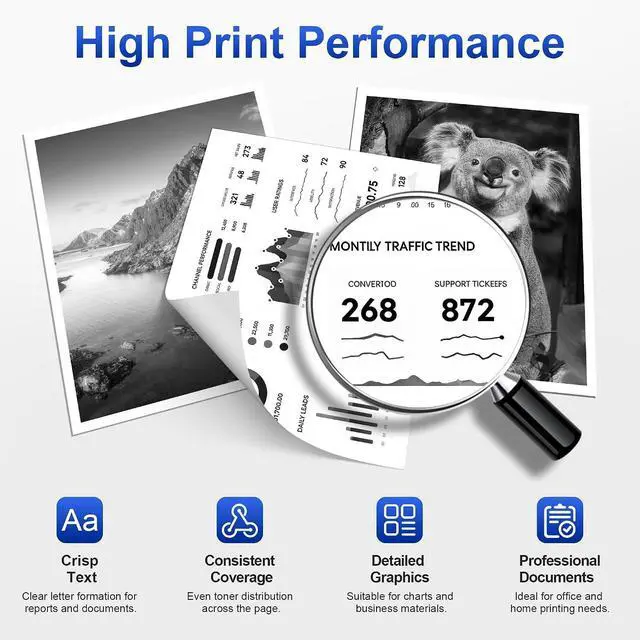 Alt view image 4 of 7 - TN760 TN730 Replacement for Brother TN760 TN730 4PK Black Toner Cartridges