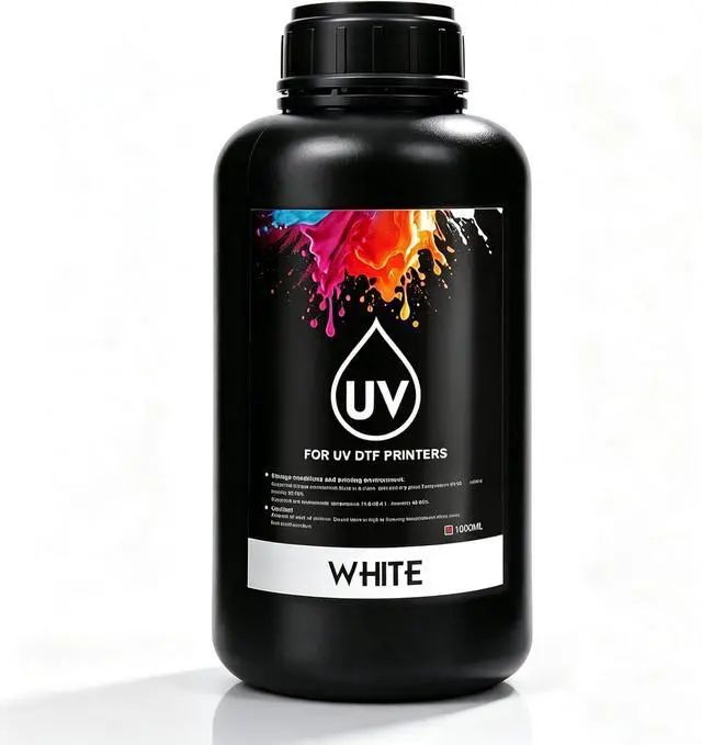 Main image of UV DTF Ink 1000ml White Ink for UV DTF Printer Printing on A B Films for XP600 TX800 i3200 i1600 L805 1390 DX4 DX5 DX6 DX7 DX10 Sticker Printer (1000ML White Ink)