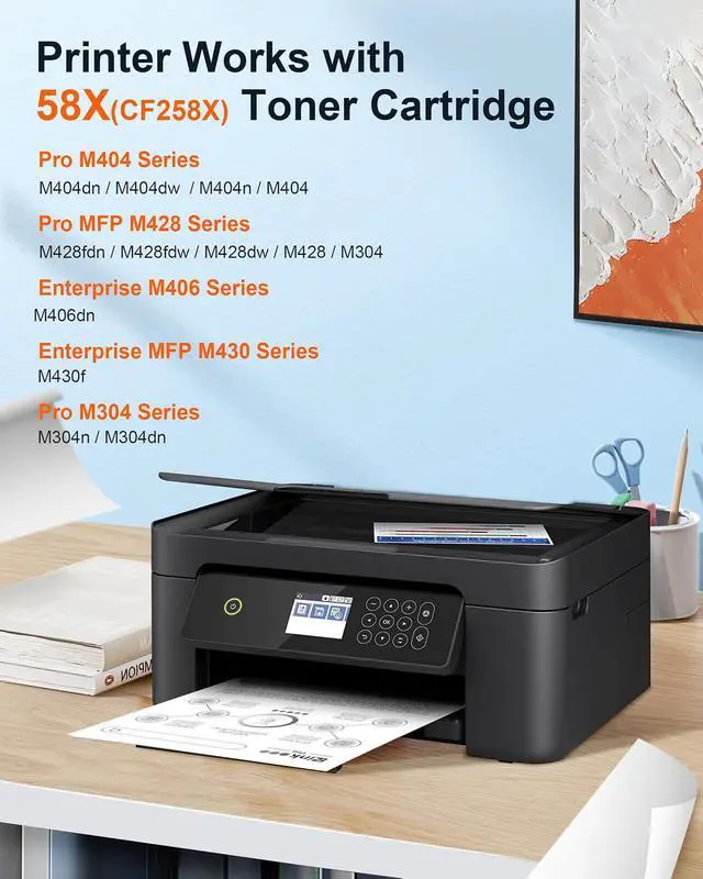 Alt view image 2 of 6 - E-Z Ink Pro 58X HP Toner Cartridge High Yield Replacement for HP 58X CF258X 58A CF258A Compatible with HP LaserJet MFP M428fdw M428fdn M428dw M404 M428 Pro M404n M404dn M404dw, 2 Pack (with Chip)