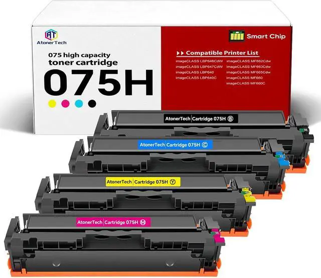 Main image of 075H 075 High Yield Toner Cartridge Set MF665Cdw Compatible with Canon 075/075H Toner for Canon ImageCLASS MF665Cdw MF662CDW LBP646Cdw LBP647Cdw Printer