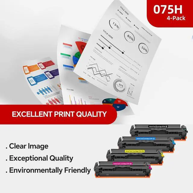 Alt view image 5 of 6 - 075H 075 High Yield Toner Cartridge Set MF665Cdw Compatible with Canon 075/075H Toner for Canon ImageCLASS MF665Cdw MF662CDW LBP646Cdw LBP647Cdw Printer