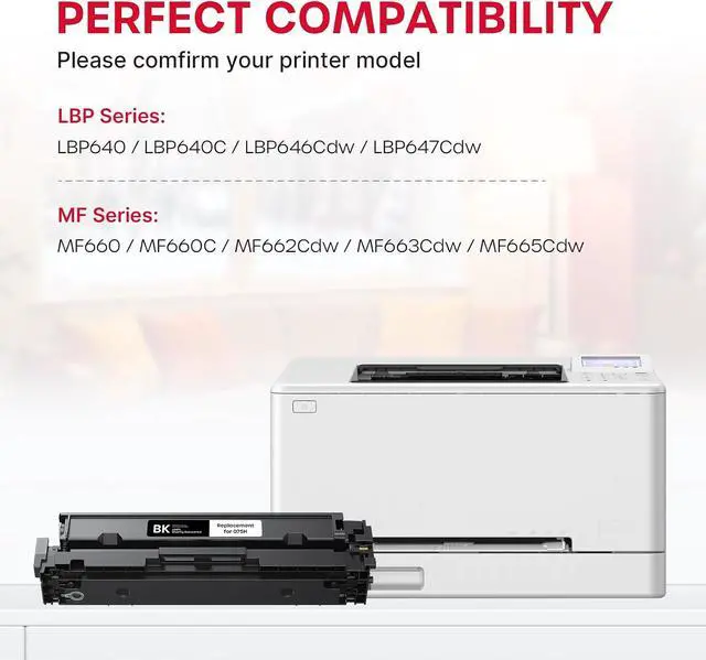 Alt view image 3 of 7 - 075H Toner Cartridge Compatible with Canon MF662Cdw MF665Cdw LBP646Cdw