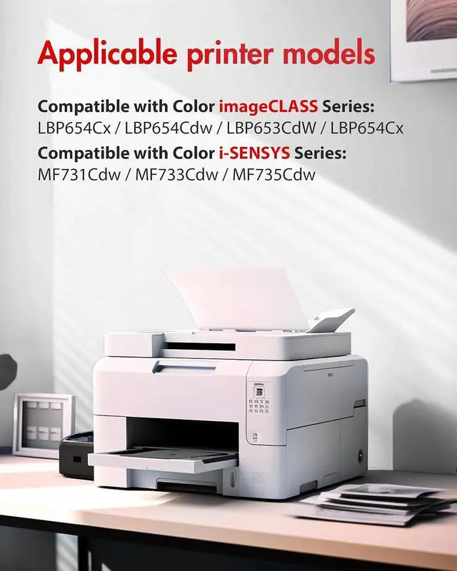 Alt view image 2 of 7 - 046 Toner Cartridge 4 Pack Toner Replacement for Canon 046 046H Mf733Cdw