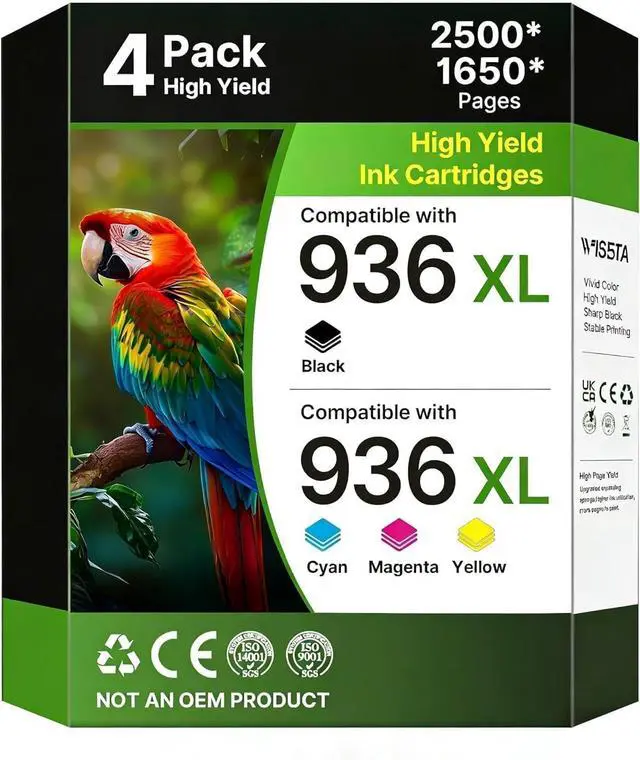 Main image of 936XL Replacement for HP 936 Ink Cartridges Compatible with 9125e, 4 Pack