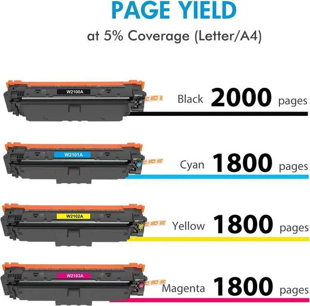 Alt view image 3 of 6 - 210A Toner Cartridges 4-Pack Set Compatible for HP 210 210X with Chip