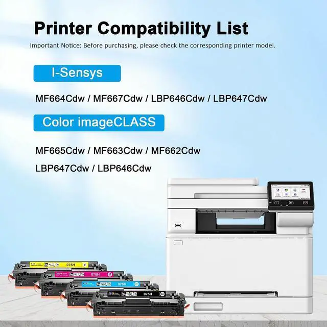 Alt view image 2 of 7 - 075H Toner Cartridge Set MF665Cdw MF662Cdw Compatible with Canon 075H