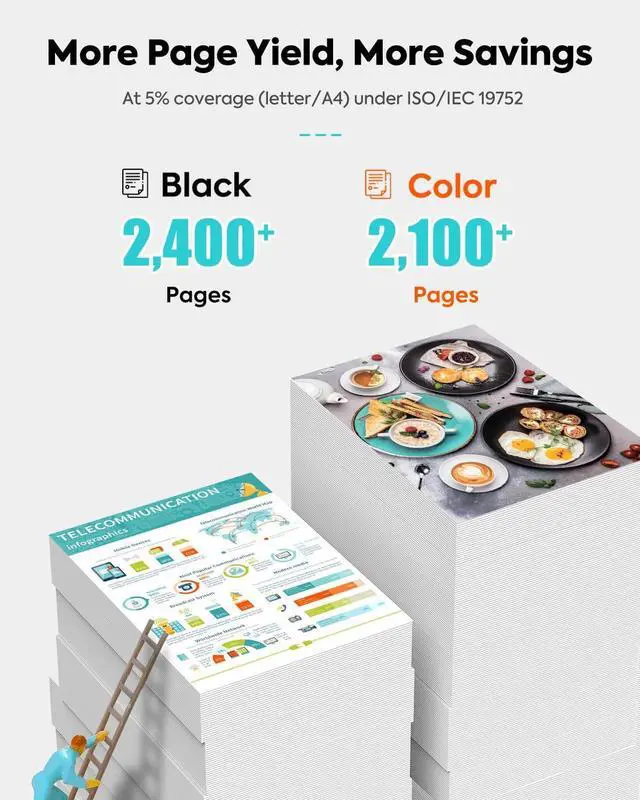 Alt view image 3 of 6 - 414A Toner Cartridges 4 Pack Set Compatible for HP Color Pro MFP M479fdw