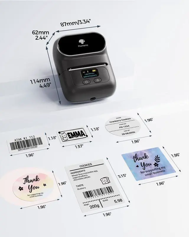 Alt view image 3 of 7 - Phomemo M110 Label Maker with 3 Tapes and Bag, Portable Thermal Printer