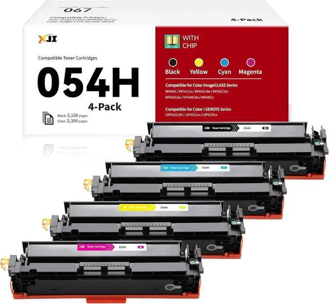 Main image of XJI 054H High Capacity Compatible Toner Cartridges Replacement for Canon 054 H, for Color imageCLASS MF641CW MF642Cdw MF644Cdw LBP622Cdw Laser Printer Ink(4 Pack, Black Cyan Magenta Yellow)