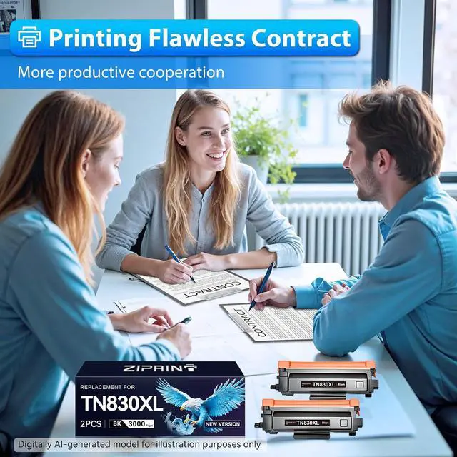 Alt view image 7 of 7 - TN830XL Toner Compatible with Brother TN830 TN-830 HL-L2460DW DCP-L2640DW
