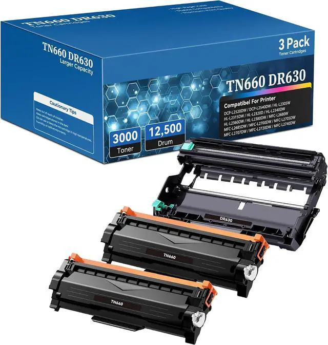 Main image of TN660 Toner Cartridge DR630 Drum Compatible for Brother TN 660 TN-660 DR 630 DR-630 for Brother HL-L2380DW HL-L2320D HL-L2340DW DCP-L2540DW MFC-L2700DW MFC-L2720DW Printer(2Toners, 1 Drum Unit, 3Pack)