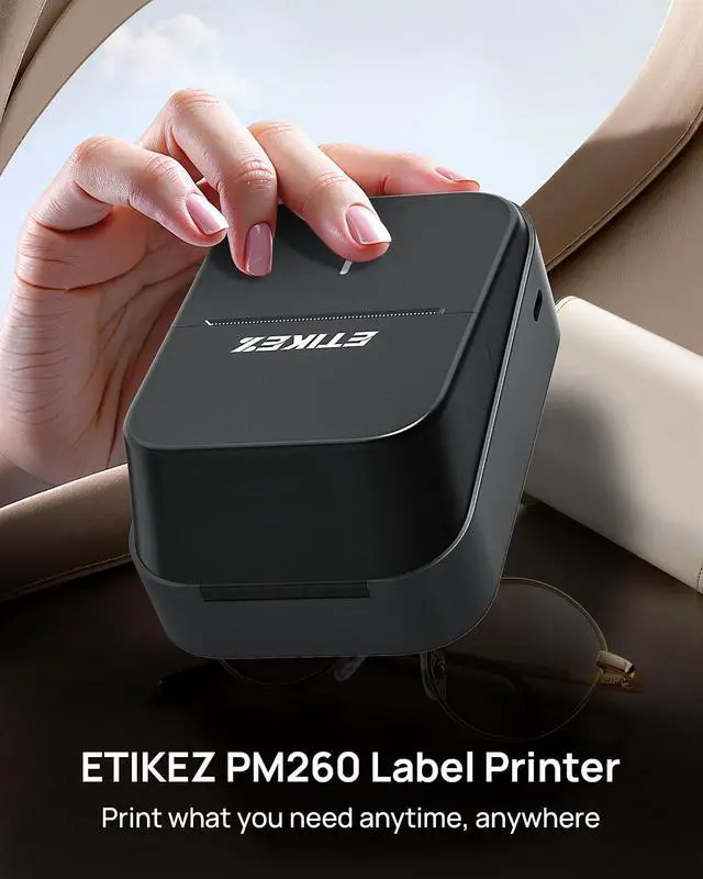 Alt view image 4 of 6 - PM260 Label Maker Machine, 2 Inch Label Maker Bluetooth Label Printer, Inkless Portable Labeler for Home, Kitchen, School, Office Organization, Charcoal