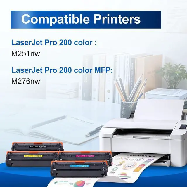 Alt view image 3 of 6 - InkNI Compatible 131X 131A Toner Cartridge for HP, Color, 4-Pack