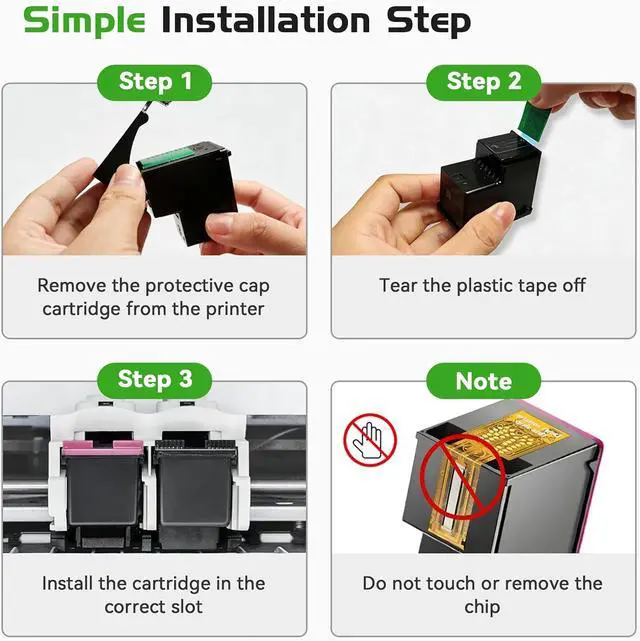 Alt view image 6 of 7 - 64XL Ink Cartridges Combo Pack Replacement for HP 64 XL Black and Color Ink