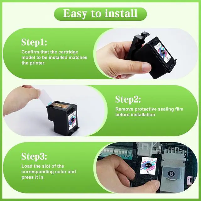 Alt view image 7 of 7 - 67XL 67 Ink Cartridges for HP Printer Desk Jet 2855e 2827e 2800e 4155e Ink