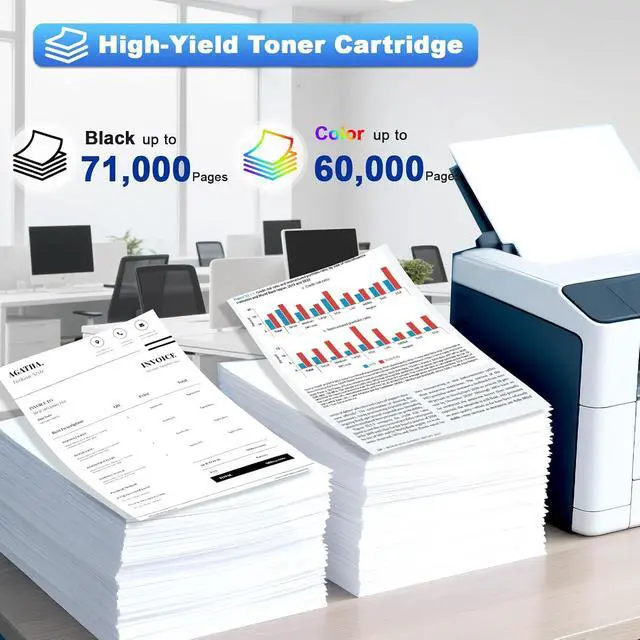 Alt view image 3 of 7 - GPR61 GPR-61 Remanufactured Toner Cartridges 4 Pack with Chip Replacement for Canon GPR-61 GPR61 Toner for ImageRUNNER Advance DX C5840i C5850i C5860i C5870i Printer (B/C/M/Y)