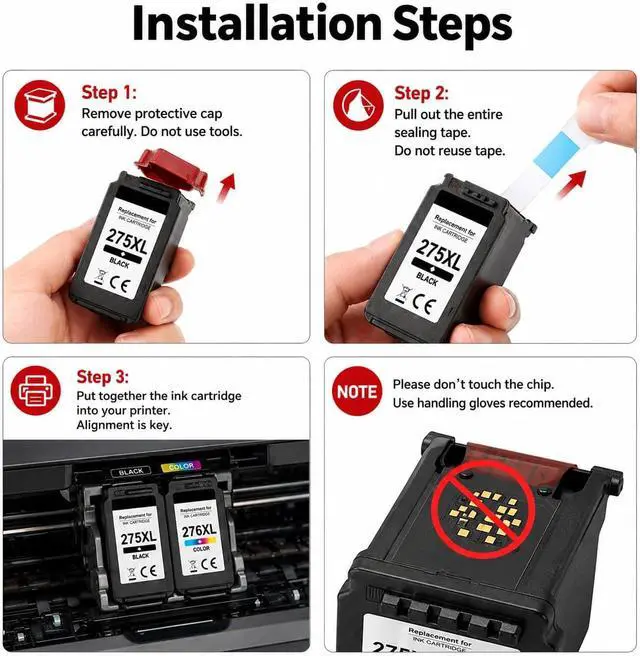 Alt view image 4 of 6 - 275XL Black Ink Cartridges Replacement for Canon PG-275 Black Ink Cartridge