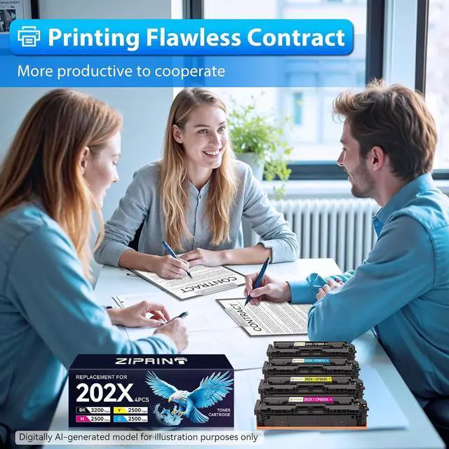 Alt view image 7 of 7 - ZIPRINT 202X Toner Cartridges High Yield 202A CF500X CF500A M281fdw 4 Pack