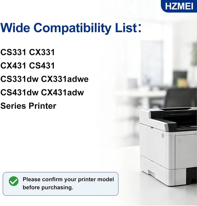 Alt view image 2 of 7 - High Yield CS431 CX431 CS331 CX331 Toner Cartridge with New Chip 4-Pack