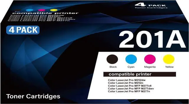 Main image of 201A Toner Cartridges 4 Pack M277dw Replacement for HP 201A 201X CF400A for HP Color LaserJet Pro M274n M252dw m277 M252 M277c6 Printer (B/C/M/Y Color)