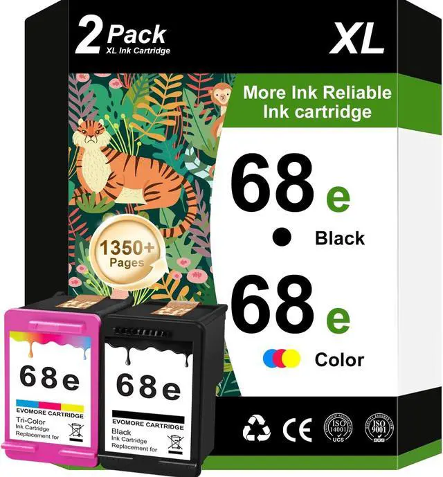 Main image of 68XL Ink Cartridge Black & Color High Yield Replacement for HP 68xl Ink cartridges for Envy 6152e,6155e,6552e,6555e,6558e Printer (1 Black and 1 Color)