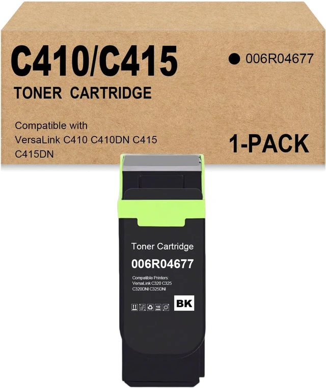 Main image of C410 C415 Toner Cartridges Replacement for Xerox 006R04677 Toner Cartridges 1 Pack High Yield Work for C410 C410DN VersaLink C415 C415DN Printers(1-Black)