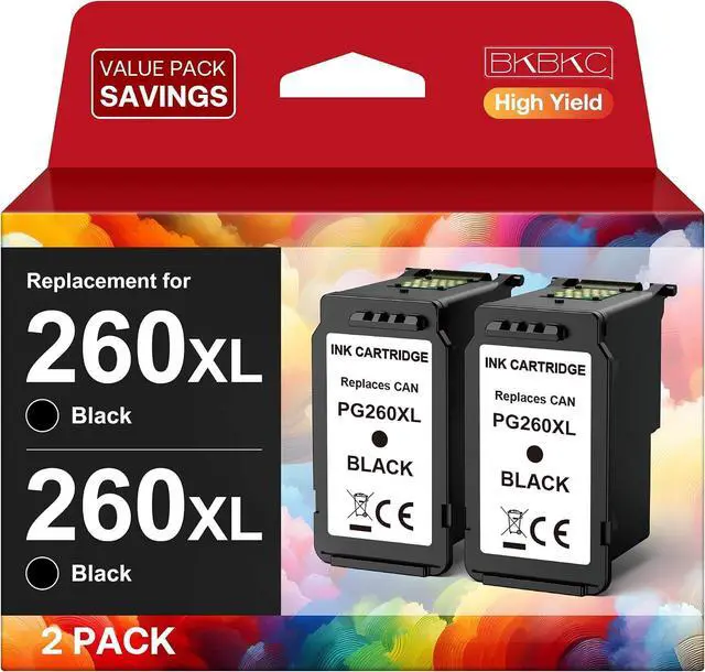 Main image of BKBKC PG-260 XL Remanufactured Ink Cartridges Replacement for Canon 260XL PG 260 XL Black Ink Cartridge High Yield Work with TS5320 TR7020 TS6420 TS5300 TS6400 TS6420a TR7022 TR7020a (2 Black)