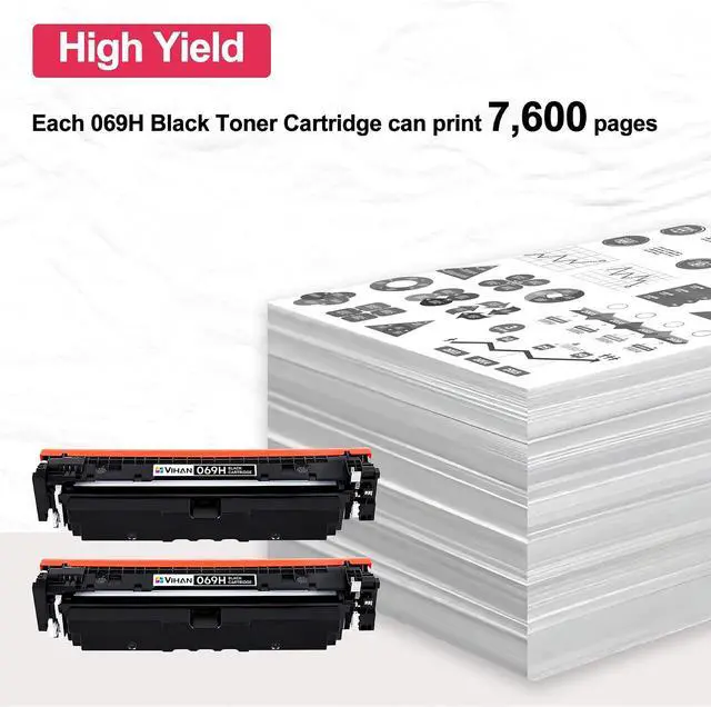 Alt view image 3 of 6 - 069H Toner Cartridge Black Compatible CRG069H Replacement for Canon 069 069H Color ImageCLASS LBP674C LBP674Cdw MF753Cdw MF751Cdw MF750C Printer Ink (2 Pack)
