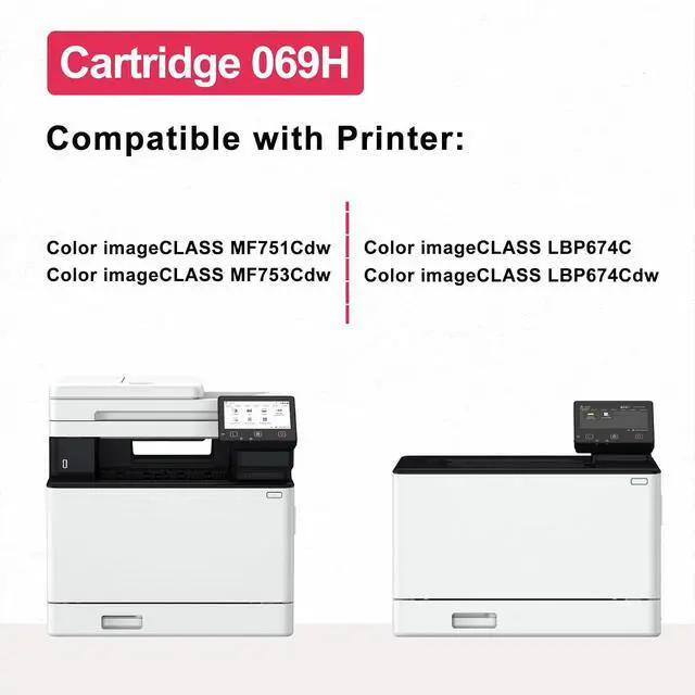 Alt view image 2 of 6 - 069H Toner Cartridge Black Compatible CRG069H Replacement for Canon 069 069H Color ImageCLASS LBP674C LBP674Cdw MF753Cdw MF751Cdw MF750C Printer Ink (2 Pack)