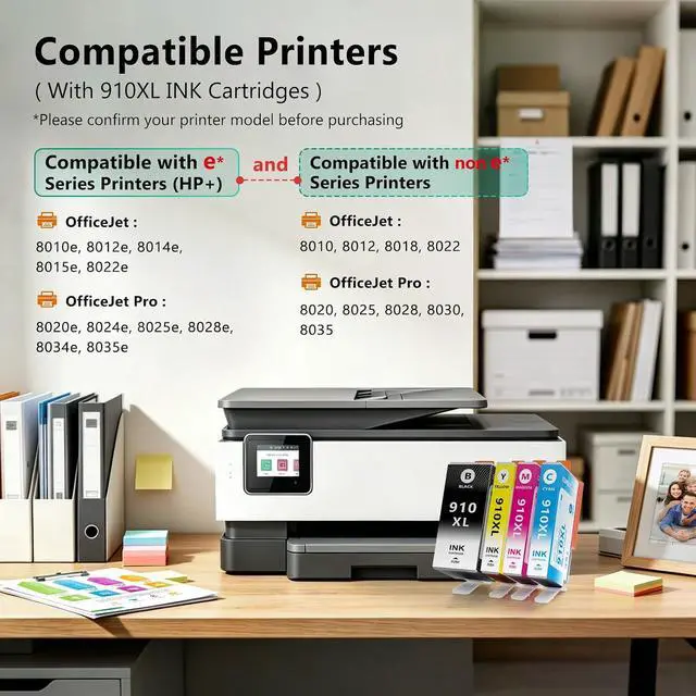 Alt view image 2 of 7 - COMBUY 910XL Ink Cartridges Combo Pack Replacement for HP 910XL 910 XL Work for HP 8025e 8022e 8015e 8028e 8035e 8020 8022 8025 8035 Printer, 4 Pack