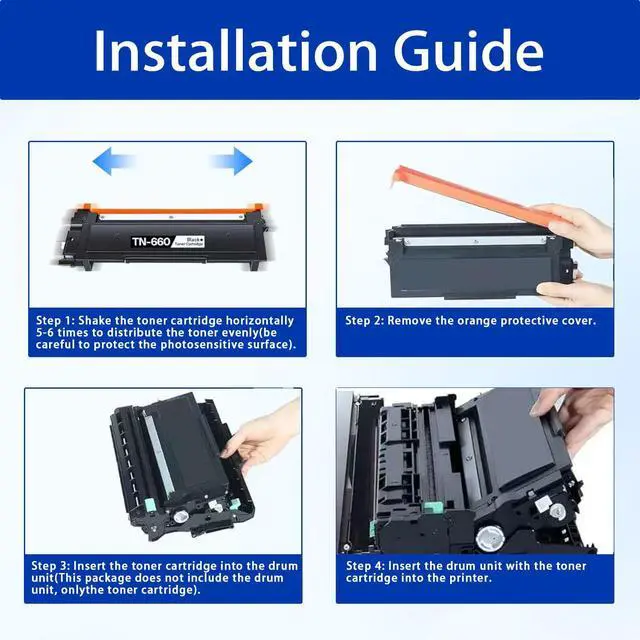 Alt view image 5 of 7 - TN660 Black Toner Cartridge Replacement for Brother TN660 toner cartridge