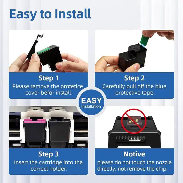 Alt view image 7 of 7 - 68e High Yield for HP 68 Ink Cartridge Black and Tri-Color Combo Pack Compatible for HP 68XL Ink Cartridges for Envy 6155e 6155 6555e 6152e 6552e 6558e 6165e 6100e 6500e 6550e Series Printers 2-Pack