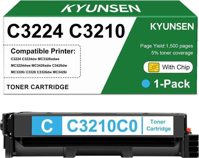 Main image of C3210C0 C3426 MC3326 Toner Cartridge Compatible for Lexmark C3210C0 Cyan Toner Cartridge for C3224 MC3224 C3326 MC3326 C3426 MC3426 Laser Printers 1,500 Pages (Cyan, 1-Pack)