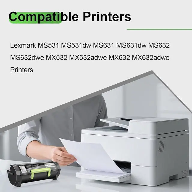 Alt view image 2 of 7 - 66S1000 High Yield Toner Cartridge Black Compatible for Lexmark MS531 MS531dw MS631 MS631dw MS632 MS632dwe MX532 MX532adwe MX632 MX632adwe Printers
