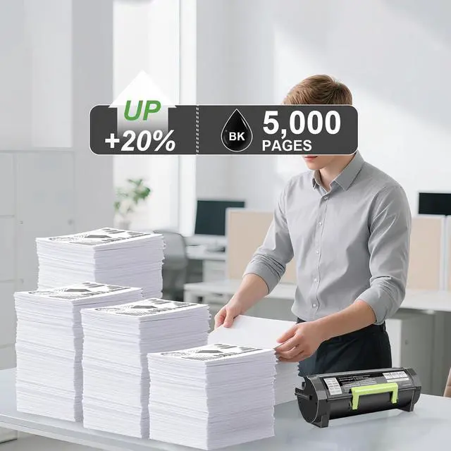 Alt view image 3 of 7 - 66S1000 High Yield Toner Cartridge Black Compatible for Lexmark MS531 MS531dw MS631 MS631dw MS632 MS632dwe MX532 MX532adwe MX632 MX632adwe Printers