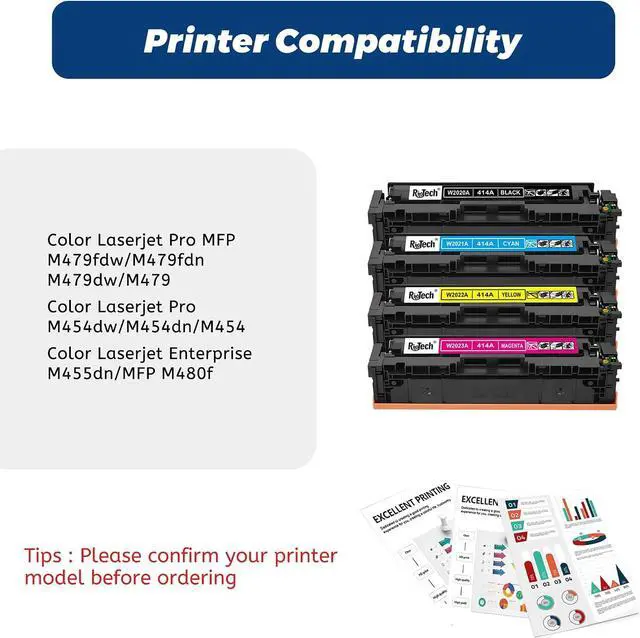 Alt view image 3 of 7 - 414A Toner Cartridge for HP 414X 414 W2020A for m479fdw M454dw with Chip