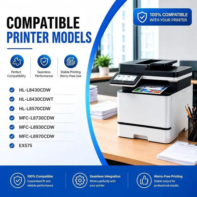 Alt view image 2 of 7 - TN635XL TN635 Toner Cartridge 4-Pack for Brother HL-L8430CDW L8430CDWT L8570CDW MFC-L8730CDW L8930CDW L8970CDW EX575 Printers Compatible Replacement TN635 (BK/C/M/Y)