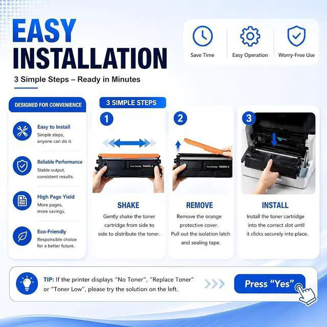 Alt view image 7 of 7 - TN635XL TN635 Toner Cartridge 4-Pack for Brother HL-L8430CDW L8430CDWT L8570CDW MFC-L8730CDW L8930CDW L8970CDW EX575 Printers Compatible Replacement TN635 (BK/C/M/Y)