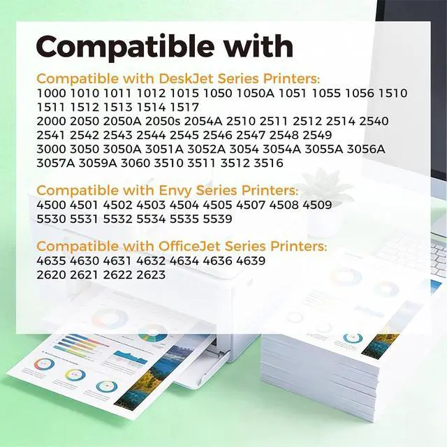 Alt view image 6 of 7 - 61XL Ink Cartridge Black Color Combo Pack Replacement for HP Ink 61 HP61 XL HP61XL for 4500 5530 4502 4501 5535 5531 4630 4635 4632 2620 2540 1000 1010 1510 3050A 2512 1512 2542 2544 3000 4509 Printer