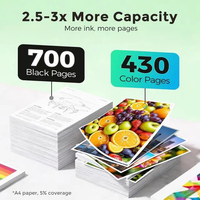 Alt view image 7 of 7 - 61XL Ink Cartridge Black Color Combo Pack Replacement for HP Ink 61 HP61 XL HP61XL for 4500 5530 4502 4501 5535 5531 4630 4635 4632 2620 2540 1000 1010 1510 3050A 2512 1512 2542 2544 3000 4509 Printer