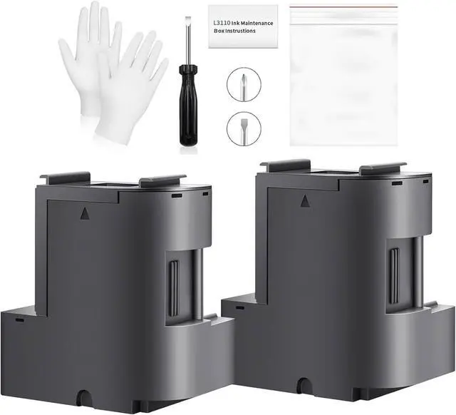 Main image of 2 Packs Waste Ink Pad Replacement with Reset Software Replacement for ET-2850 ET-2760 ET-2750 ET-2700 ET2850 ET2760 2850 Printer, Maintenance Box with Zeroing Software