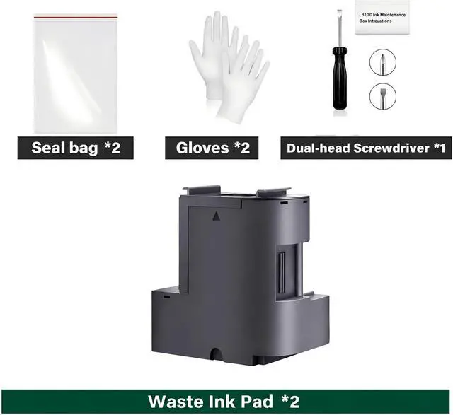 Alt view image 4 of 6 - 2 Packs Waste Ink Pad Replacement with Reset Software Replacement for ET-2850 ET-2760 ET-2750 ET-2700 ET2850 ET2760 2850 Printer, Maintenance Box with Zeroing Software