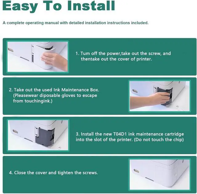 Alt view image 5 of 6 - 2 Packs Waste Ink Pad Replacement with Reset Software Replacement for ET-2850 ET-2760 ET-2750 ET-2700 ET2850 ET2760 2850 Printer, Maintenance Box with Zeroing Software