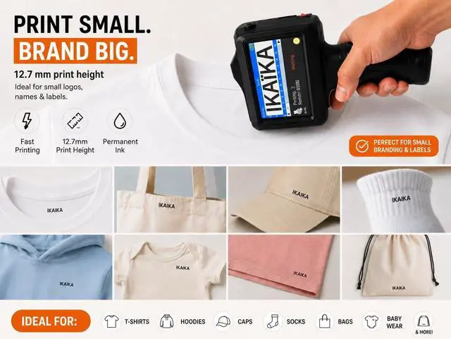 Alt view image 3 of 7 - Handheld Inkjet Printer 12.7mm - Portable Inkjet Printer Gun for Logo & Small Business - Handheld Label Printer for Packaging, Clothes, Wood & Metal - Batch Coding Pad Printing Machine