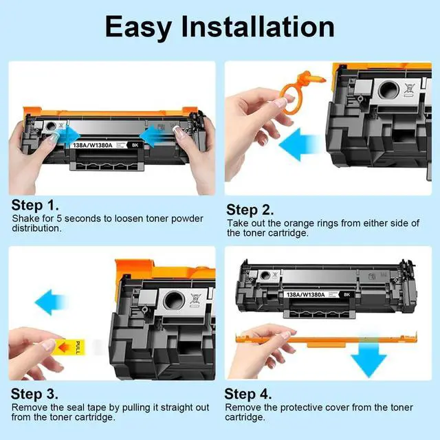 Alt view image 6 of 7 - 138A MFP 3101fdw Toner Cartridge Replacement for HP W1380A 138A 138X Black Toner Cartridge ( with Chip ) Compatible with Laser Jet Pro 3001dw 3001fdw MFP 3101fdw, 2 Pack