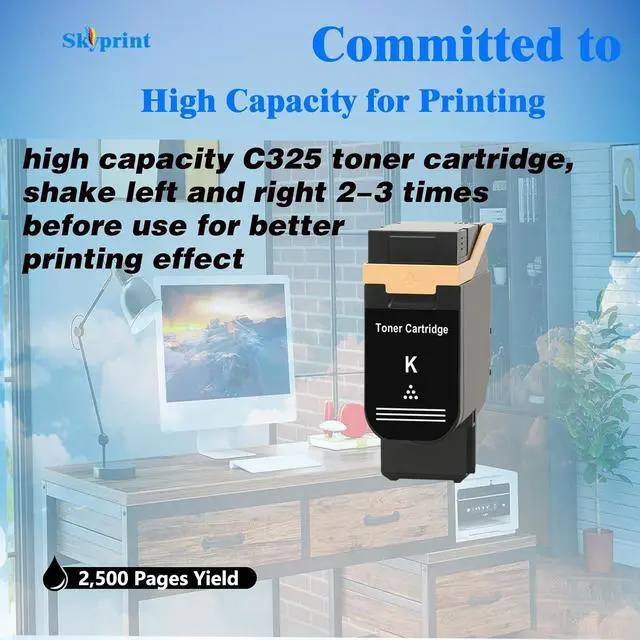 Alt view image 3 of 7 - C320 C325 Black Toner Cartridge High Capacity Compatible with Xerox 006R04823 Toner use for Xerox C320 Xerox C325 Printer Ink