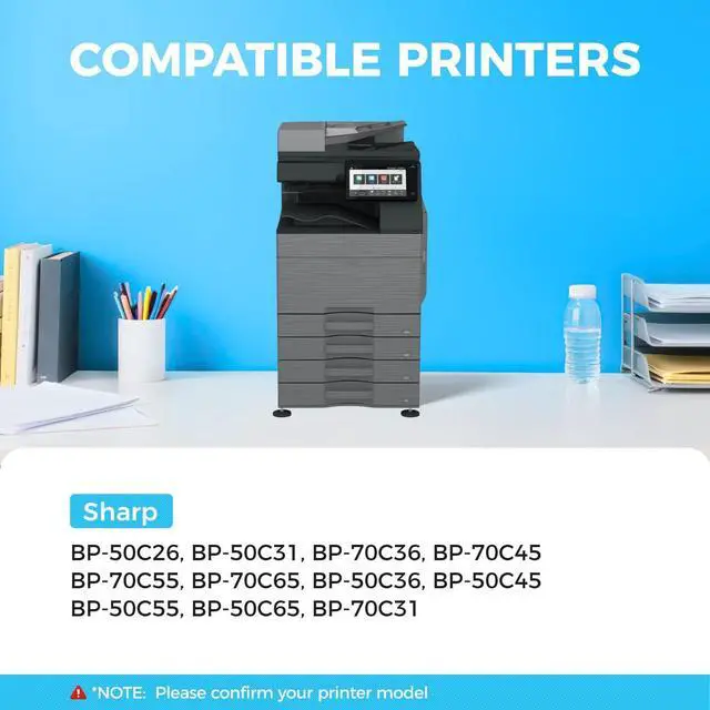 Alt view image 2 of 6 - BP-NT70 Toner Cartridge Set 4-Pack Replacement for Sharp NT70BA NT70CA NT70MA NT70YA Compatible with Sharp BP-50C26 50C31 70C36 70C45 B70C55 70C65 50C36 50C45 50C55 50C65 70C31 Printer Ink Black Color