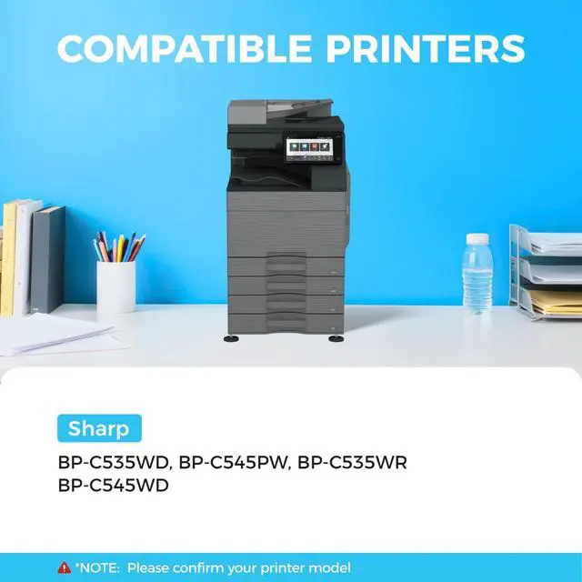 Alt view image 2 of 6 - BPC50NT BP-C50NT Toner Cartridge Set 4-Pack Replacement for Sharp BP-C50NT-BA BP-C50NT-MA BP-C50NT-YA BP-C50NT-CA Compatible with Sharp BP-C535WD BP-C545PW BP-C535WR BP-C545WD Printer Ink Black Color