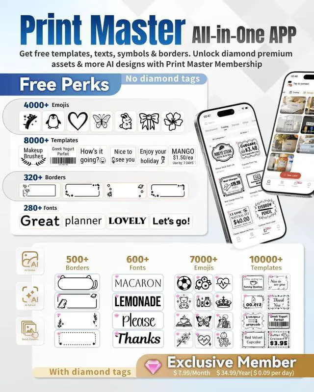 Alt view image 4 of 7 - Phomemo M250 3 Inch Label Maker Machine with 3 Roll Labels